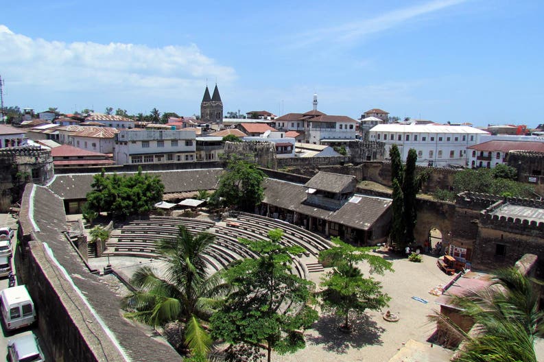 Vista del paese di Stone Town a Zanzibar