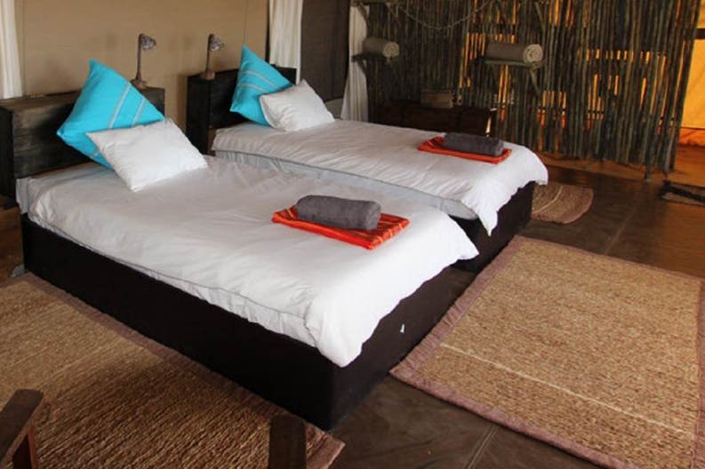 Bedroom of the Pioneers Camp in Zimbabwe